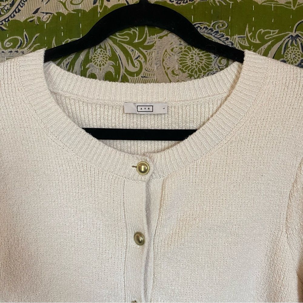 AYR Gelato The Uptown Girl Organic Cotton Cardigan Size Large - Picture 3 of 15